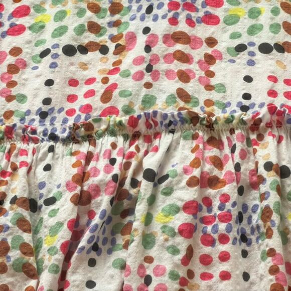 THML Ruffle Peplum Tank Top | M | Multicolor Dot Print | Boho Resort Summer - Picture 7 of 11